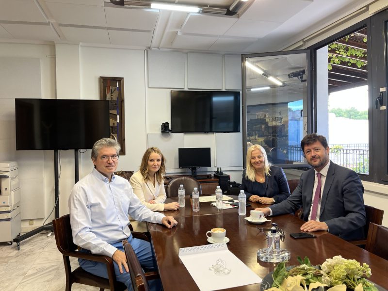 Prof. P. Yannakopoulos (MSc program director) Mrs Natalia Spinu (Director @ European Institute | Cybersecurity Expert) Prof. E. Papageorgiou (Vice Rector of UniWA) His excellency the Moldovan Ambassador to Greece and Cyprus, Andrei Popov